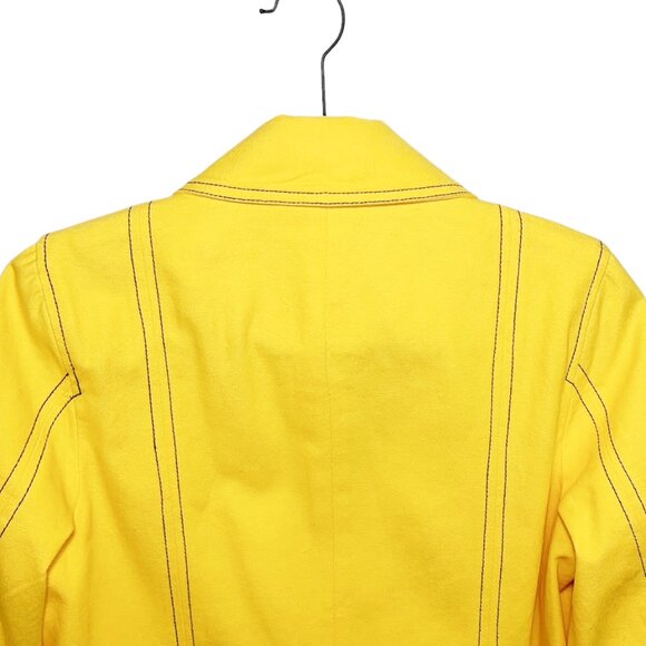 FRANCIS VALENTINE Double Breasted Cotton Trench Coat With Contrast Stitching - Picture 3 of 10